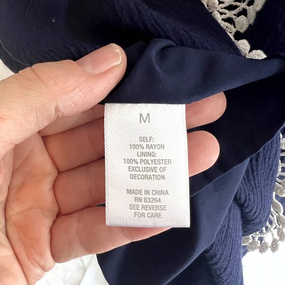 Westport 1962 Scallop Crochet Blue Halter Dress Size Medium Whimsical Dreamy - Picture 8 of 10